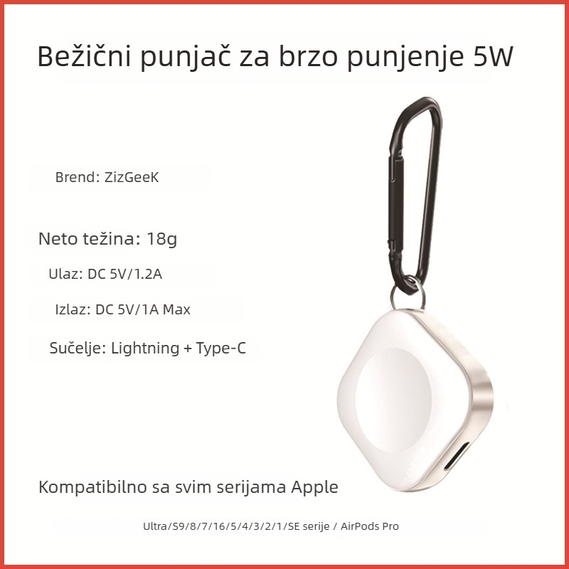 Apple Watch magnetski bežični punjač, 5W brzo punjenje, MFi certificirano, prijenosno
