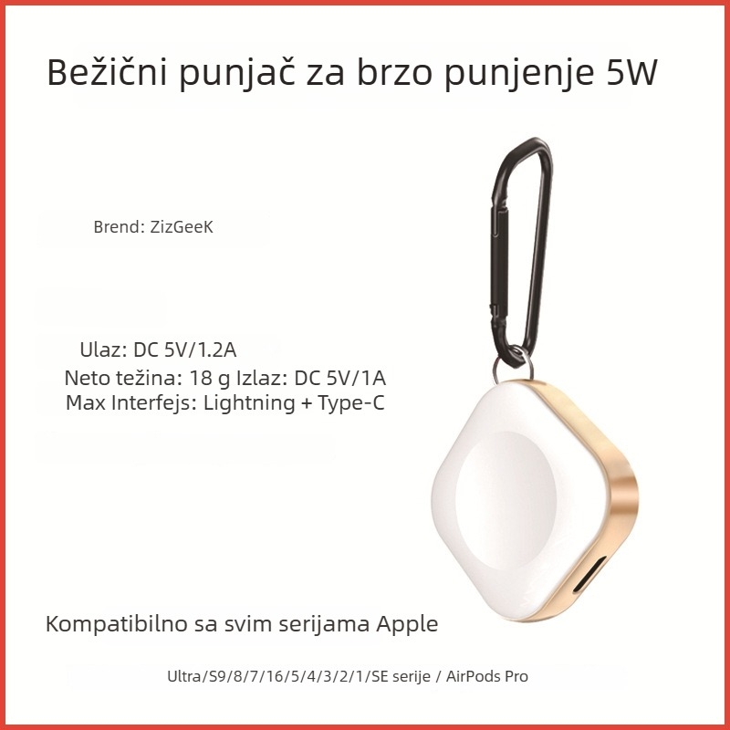 Apple Watch magnetski bežični punjač, 5W brzo punjenje, MFi certificirano, prijenosno