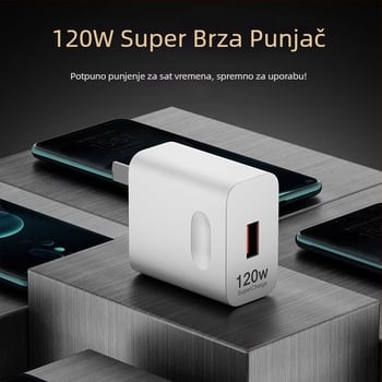 Brzi punjač 120W za Huawei, Honor, Oppo i Android uređaje — QC 4.0, izlaz 120W, univerzalna kompatibilnost