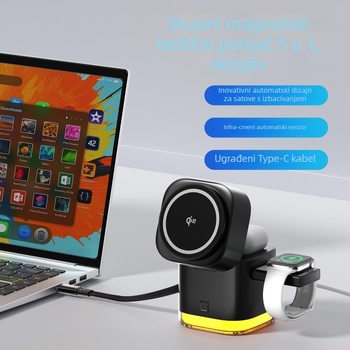 Qi2 magnetsko bežično punjenje 65W, 3-u-1 s infracrvenim senzorom rotacije za Apple prijenosnike