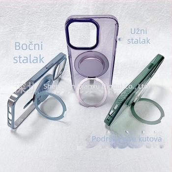 Snap-on magnetski držač za telefon sa sklopnim teleskopskim ramenom, okrugla magnetska usisna baza, univerzalna kompatibilnost, materijali ABS+TPU+magnet+aluminijska legura