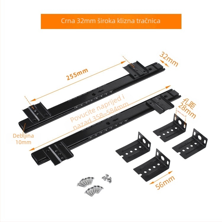 Držač tipkovnice za stolno radno mjesto, Polo Mud, model Keyboard tray cz, PP materijal, namijenjeno ladici za tipkovnicu