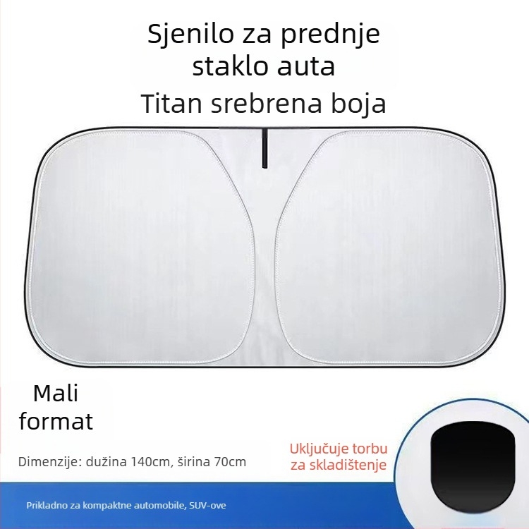 Auto sjenilo za prednje staklo s aluminijskom folijom, teleskopska instalacija, univerzalna kompatibilnost, tisak logotipa, prilagodba