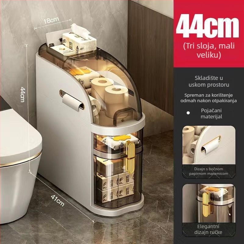 Ormar za kupaonicu za pohranu, model 7222, od polipropilena, uski prostor za pohranu