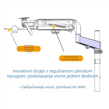 Stalak za tipkovnicu i miš s podizanjem, ergonomski, od visokougljičnog čelika, univerzalna kompatibilnost