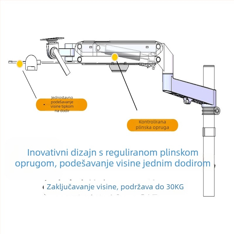 Stalak za tipkovnicu i miš s podizanjem, ergonomski, od visokougljičnog čelika, univerzalna kompatibilnost