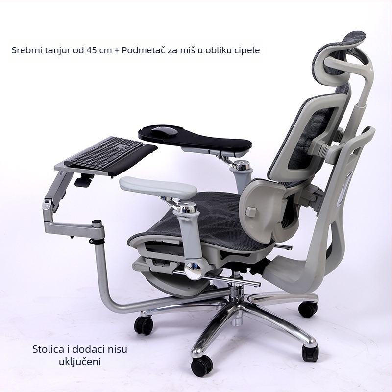 Stalak za tipkovnicu i miš s podizanjem, ergonomski, od visokougljičnog čelika, univerzalna kompatibilnost