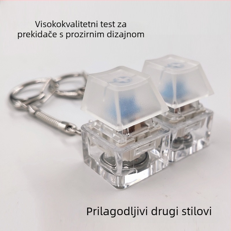 Privjesak za ključeve - Elektronički svijetleći drveni ribica privjesak, PVC dodatak (Crtić stil)