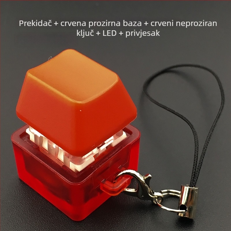 Privjesak za ključeve - Elektronički svijetleći drveni ribica privjesak, PVC dodatak (Crtić stil)