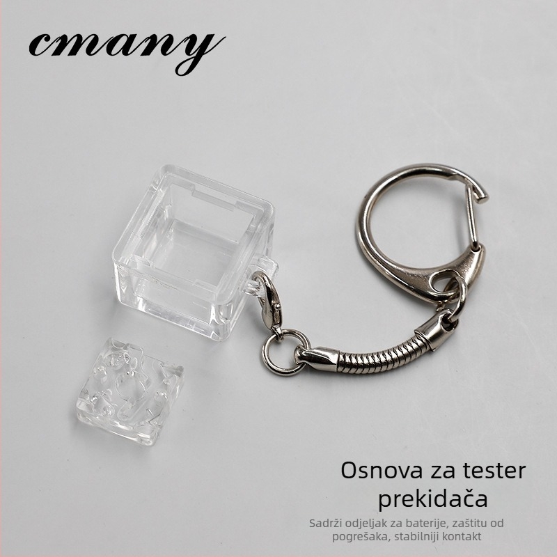 Privjesak za ključeve - Elektronički svijetleći drveni ribica privjesak, PVC dodatak (Crtić stil)