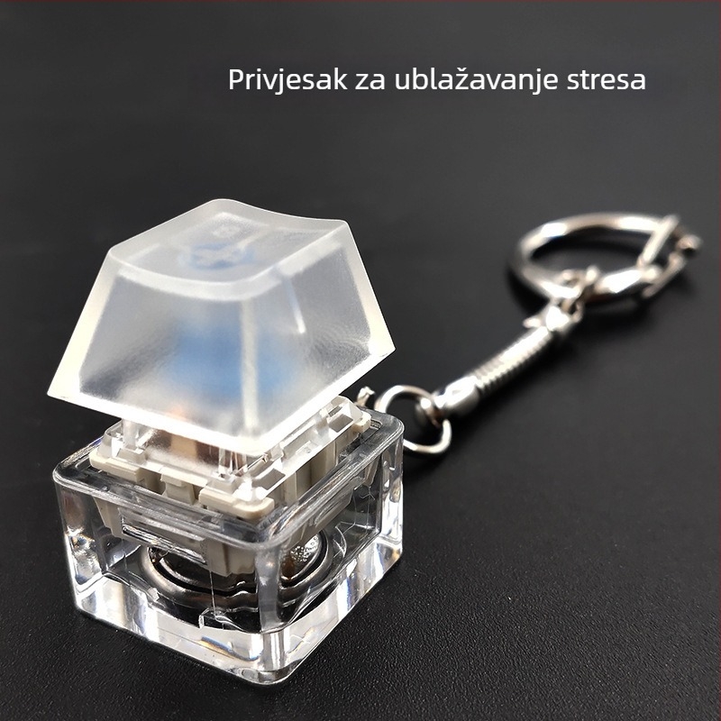Privjesak za ključeve - Elektronički svijetleći drveni ribica privjesak, PVC dodatak (Crtić stil)