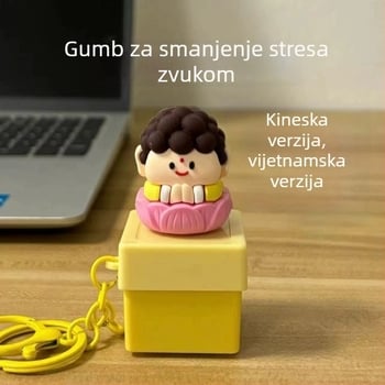 Gumeni ključni lančić u modernom umjetničkom stilu, poklon za prijatelje i kolege