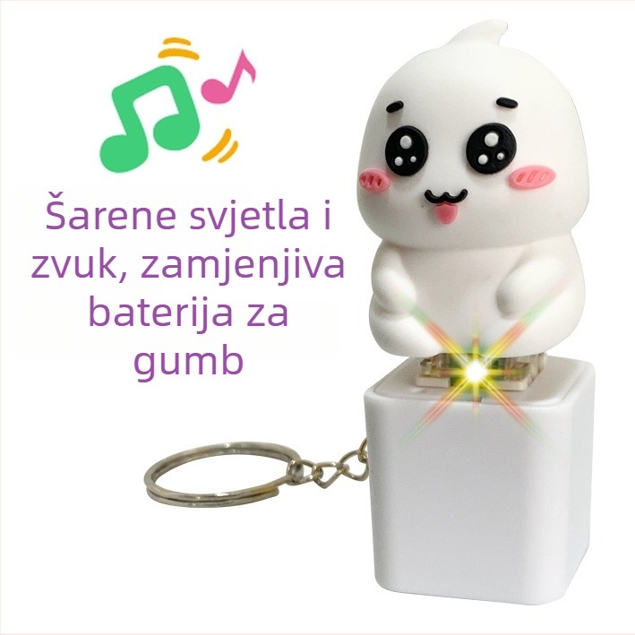 Gumeni ključni lančić u modernom umjetničkom stilu, poklon za prijatelje i kolege