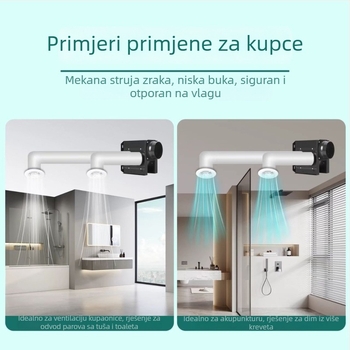 Podijeljeni kanalni ventilator, jedan na dva izlaza, za kupaonicu i kuhinju, HF18B, 220V, 40W, Energetska učinkovitost II, Mehaničko upravljanje