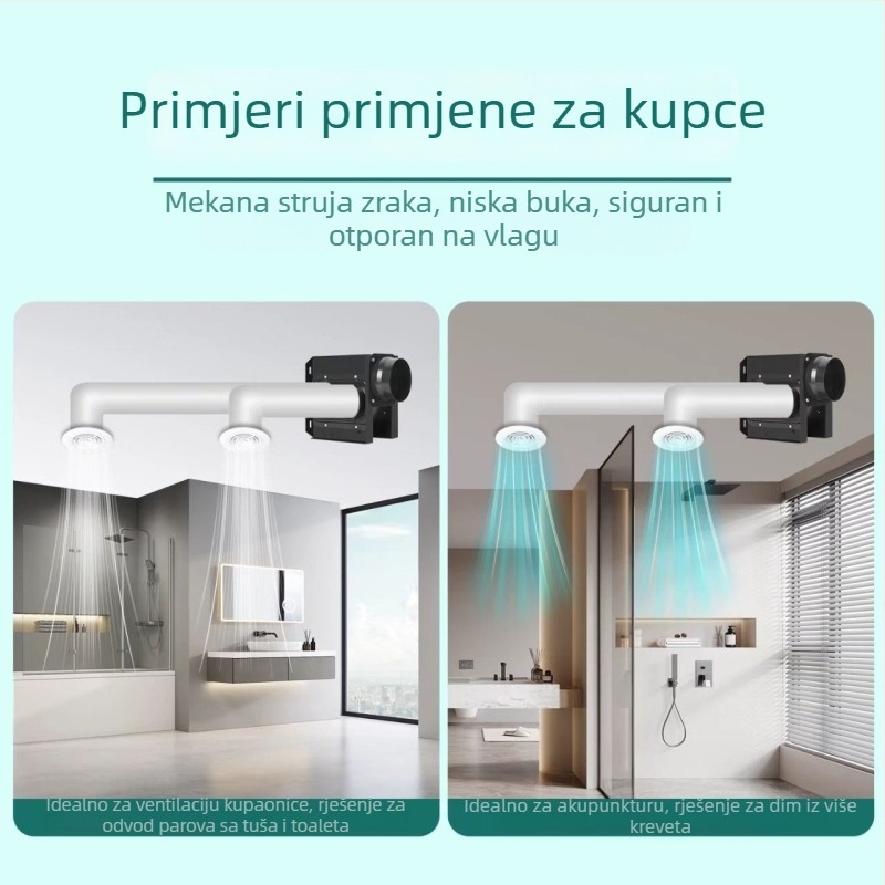 Podijeljeni kanalni ventilator, jedan na dva izlaza, za kupaonicu i kuhinju, HF18B, 220V, 40W, Energetska učinkovitost II, Mehaničko upravljanje