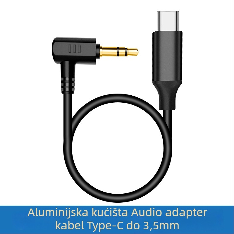 Mikrofon audio kabel, 3.5mm muški na Type-C/8-pin, zlatno prevučeno, bakreno jezgro, bakreni vodič