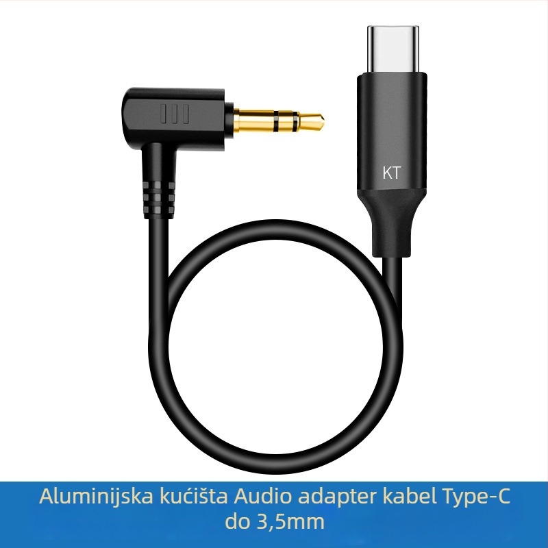 Mikrofon audio kabel, 3.5mm muški na Type-C/8-pin, zlatno prevučeno, bakreno jezgro, bakreni vodič