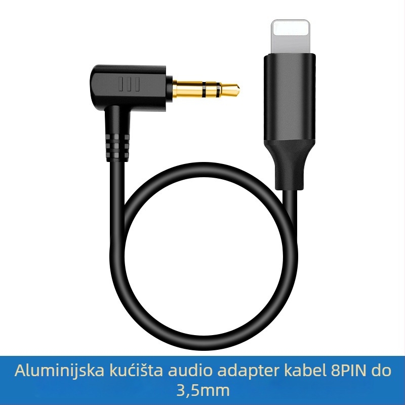 Mikrofon audio kabel, 3.5mm muški na Type-C/8-pin, zlatno prevučeno, bakreno jezgro, bakreni vodič