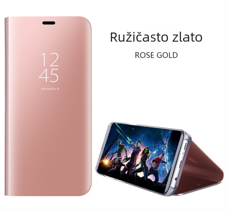 Kožna futrola s elektroplatiranom površinom i ogledalom za Huawei P30 Pro