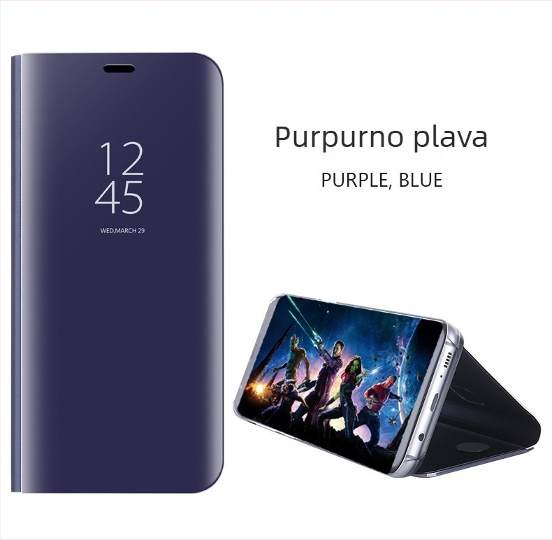 Kožna futrola s elektroplatiranom površinom i ogledalom za Huawei P30 Pro