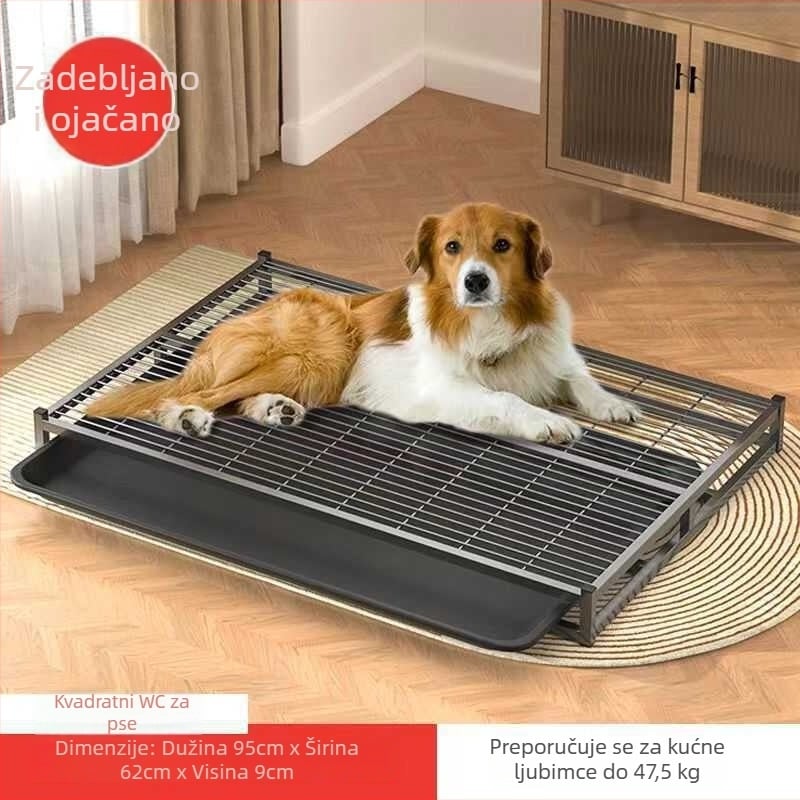 Velika mreža za pseću toaletnu površinu – čvrst, otporan okvir za jednostavno čišćenje izmeta i urina; pogodno za velike pasmine poput Zlatnog retrivera i Border Collie.