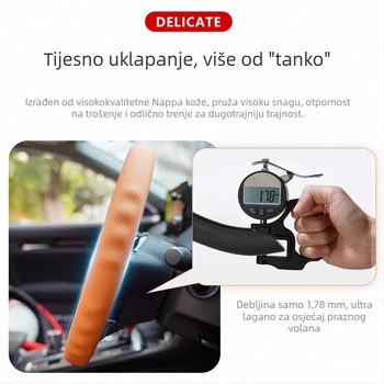 Navlaka za volan automobila - sportski stil, ljeto, umjetna koža, univerzalna ugradnja, kompatibilno sa svim markama automobila