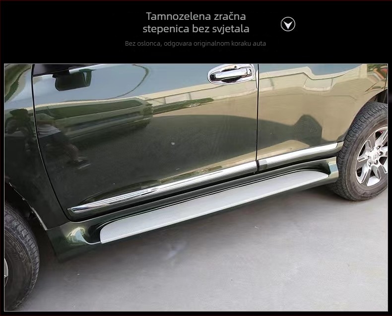 Bočni koraci od nehrđajućeg čelika za Toyota Prado, kompatibilni modeli 2003-2009 i 2010-2022+, automatski prijenos.