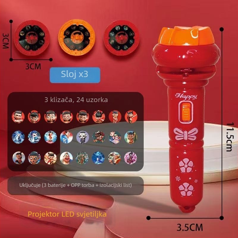 Dječji projektor-figurica s projekcijom noćnog neba, edukativna plastična igračka za razvoj vida i koordinacije ruka-oko, uzrast 4–6 godina