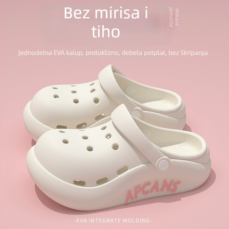 Ženske Crocs-stil papuče za ljeto, prozračne EVA gornji dio, EVA đon, debeli đon, injekcijsko lijevanje, 2025