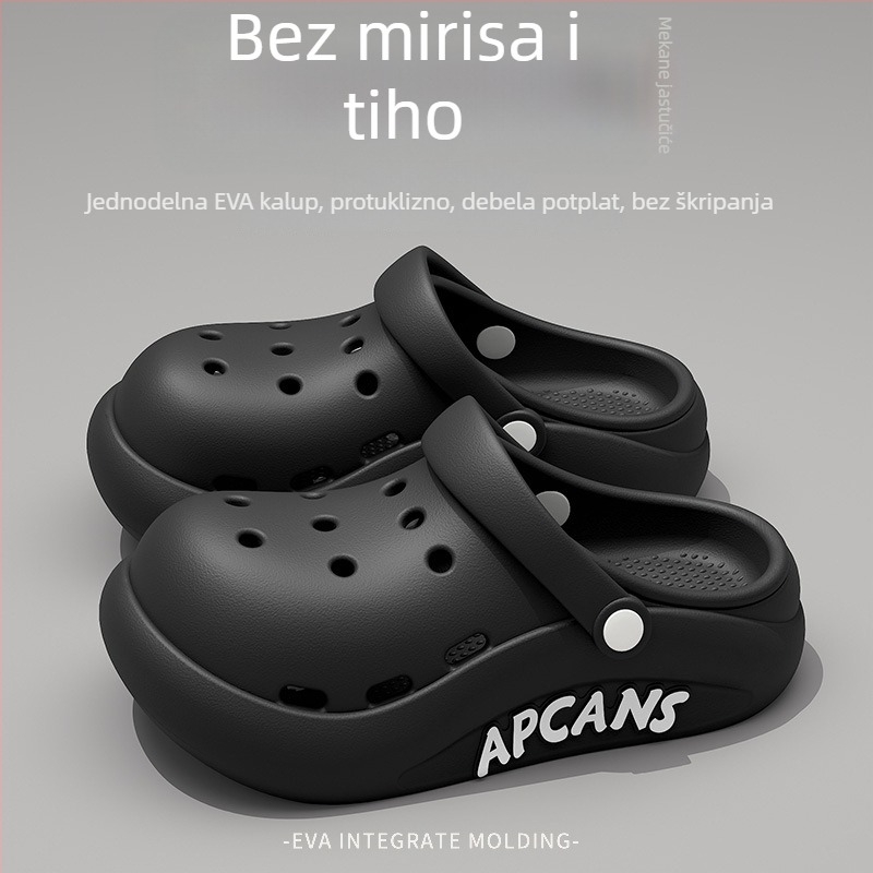 Ženske Crocs-stil papuče za ljeto, prozračne EVA gornji dio, EVA đon, debeli đon, injekcijsko lijevanje, 2025