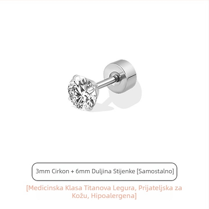 Naušnice od titanovog legura, elektroplatiranje, geometrijski oblik, unisex, ušna igla od titan legure