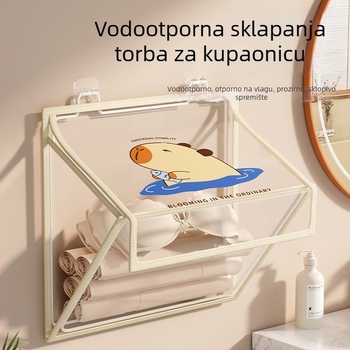 Kupaonski zidni organizator, sklopivi, bez bušenja, PVC organizator, model SND6039