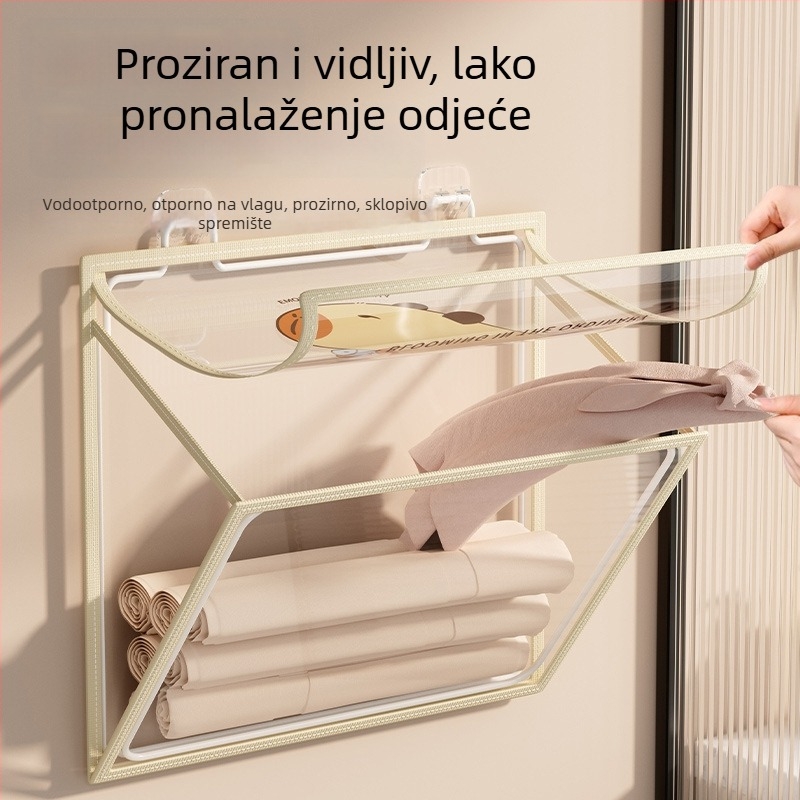 Kupaonski zidni organizator, sklopivi, bez bušenja, PVC organizator, model SND6039