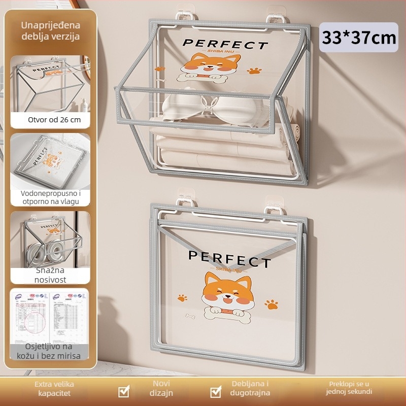 Kupaonski zidni organizator, sklopivi, bez bušenja, PVC organizator, model SND6039