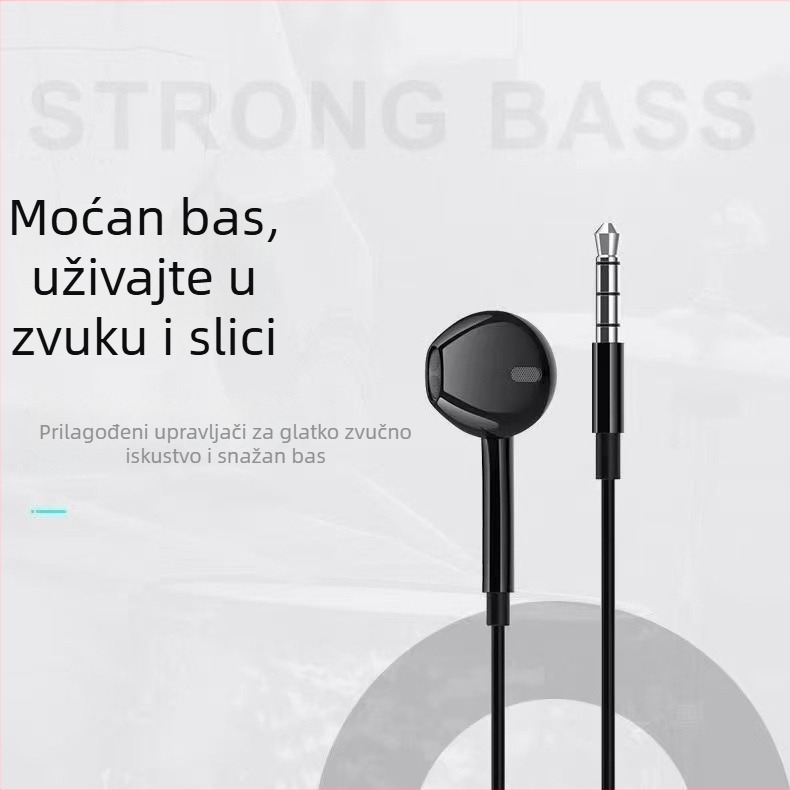 Žične In-ear slušalice s Type-C sučeljem, plug-and-play, dinamički upravljač, kabel 1,2 m, kompatibilne s iOS i Android