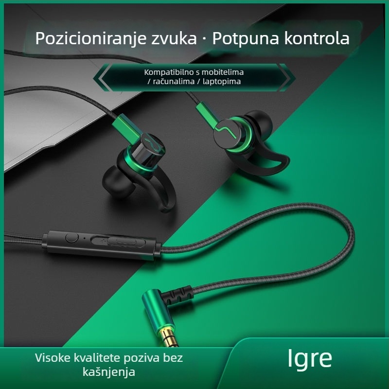 Žične Type-C slušalice s kutnim konektorom, in-ear, kompatibilne s Oppo/Huawei