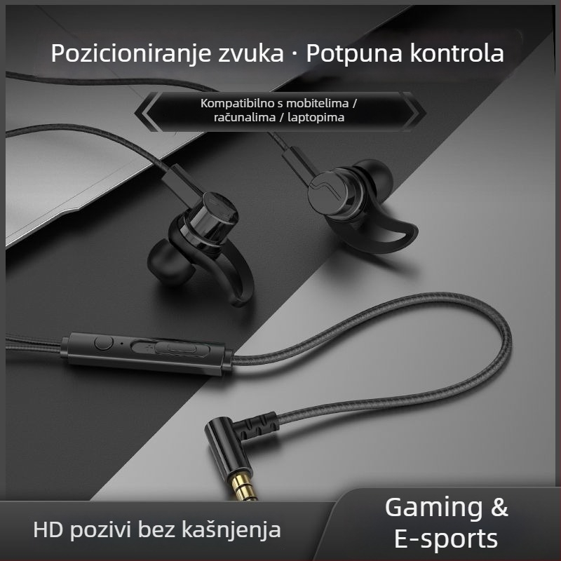 Žične Type-C slušalice s kutnim konektorom, in-ear, kompatibilne s Oppo/Huawei