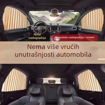 Automobilska zavjesa za prozor, najlon mreža, gusta neprozračnost, šina, magnetsko, automatsko proširenje