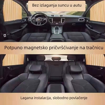 Automobilska zavjesa za prozor, najlon mreža, gusta neprozračnost, šina, magnetsko, automatsko proširenje