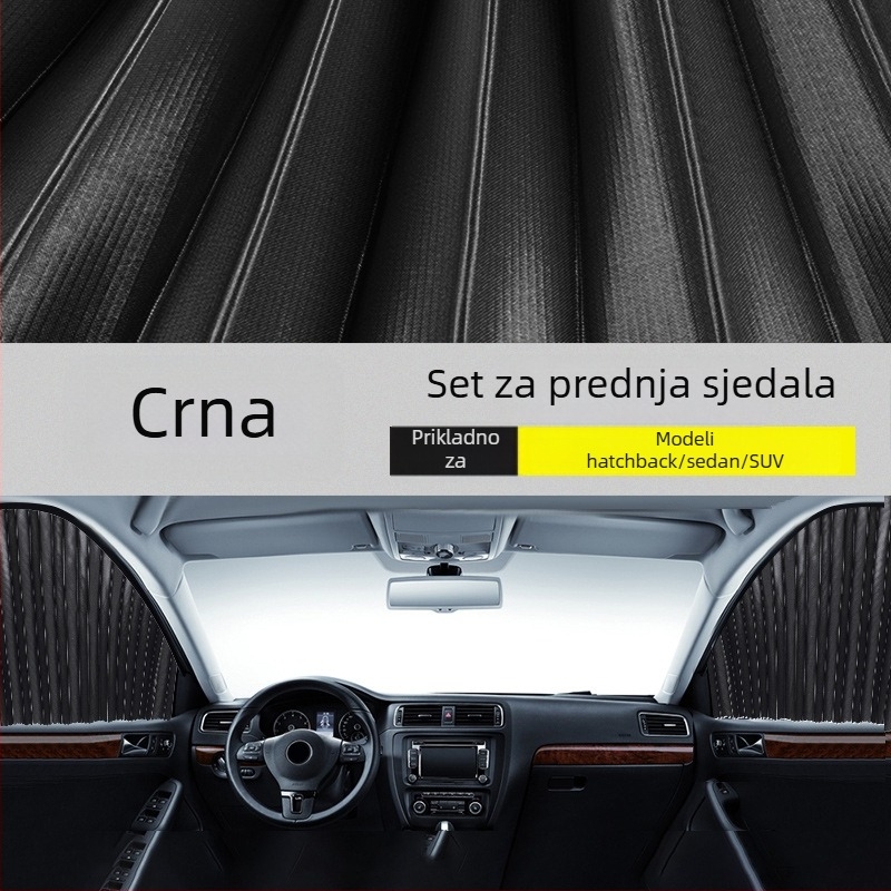 Automobilska zavjesa za prozor, najlon mreža, gusta neprozračnost, šina, magnetsko, automatsko proširenje