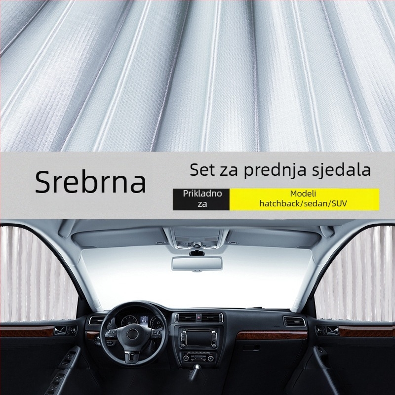 Automobilska zavjesa za prozor, najlon mreža, gusta neprozračnost, šina, magnetsko, automatsko proširenje