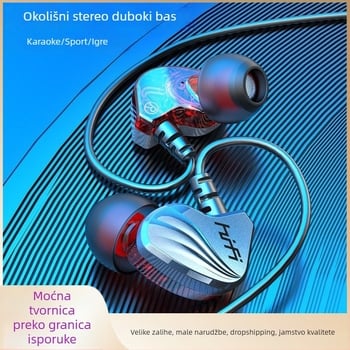 Žičane in-ear slušalice za gaming s mikrofonom, model S2000, 3.5 mm priključak, impedance 16 Ω, frekvencijski raspon 20–20000 Hz, osjetljivost 105 dB