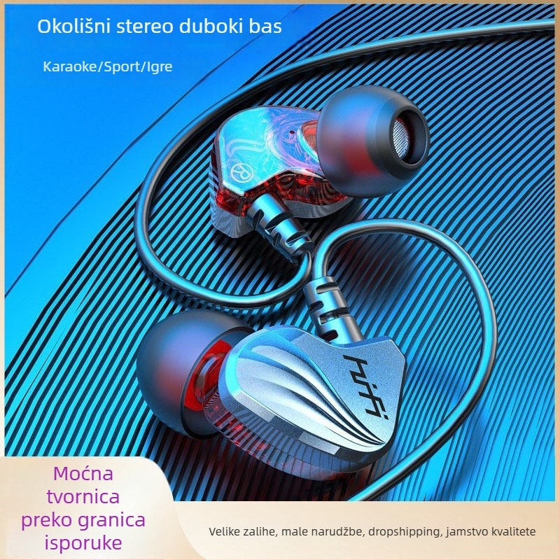Žičane in-ear slušalice za gaming s mikrofonom, model S2000, 3.5 mm priključak, impedance 16 Ω, frekvencijski raspon 20–20000 Hz, osjetljivost 105 dB