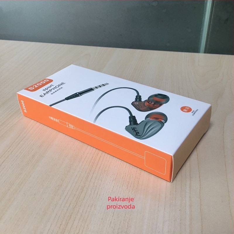 Žičane in-ear slušalice za gaming s mikrofonom, model S2000, 3.5 mm priključak, impedance 16 Ω, frekvencijski raspon 20–20000 Hz, osjetljivost 105 dB