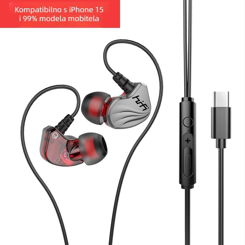 Žičane in-ear slušalice za gaming s mikrofonom, model S2000, 3.5 mm priključak, impedance 16 Ω, frekvencijski raspon 20–20000 Hz, osjetljivost 105 dB