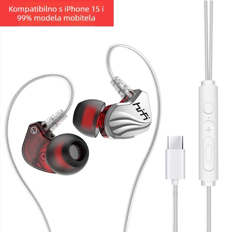 Žičane in-ear slušalice za gaming s mikrofonom, model S2000, 3.5 mm priključak, impedance 16 Ω, frekvencijski raspon 20–20000 Hz, osjetljivost 105 dB