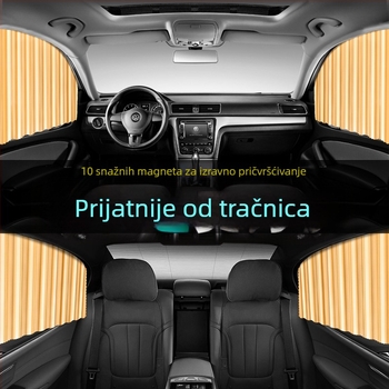 Automobilsko sjenilo za prozor s magnetskim pričvršćivanjem, izvučno platno, jednobojni dizajn, mogućnost tiska logotipa i licencirane privatne marke