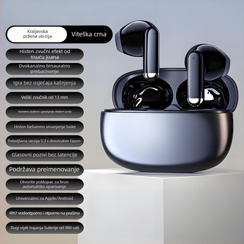 Y3 bežične in-ear slušalice s digitalnim zaslonom, uklanjanje buke, duga baterija, Bluetooth 5.0, IPX3 vodootporne, sportski stil