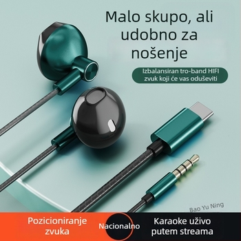 Žične slušalice za Huawei, Xiaomi i Android – ušne slušalice, polu‑uho, L-oblik utikač, gaming slušalice