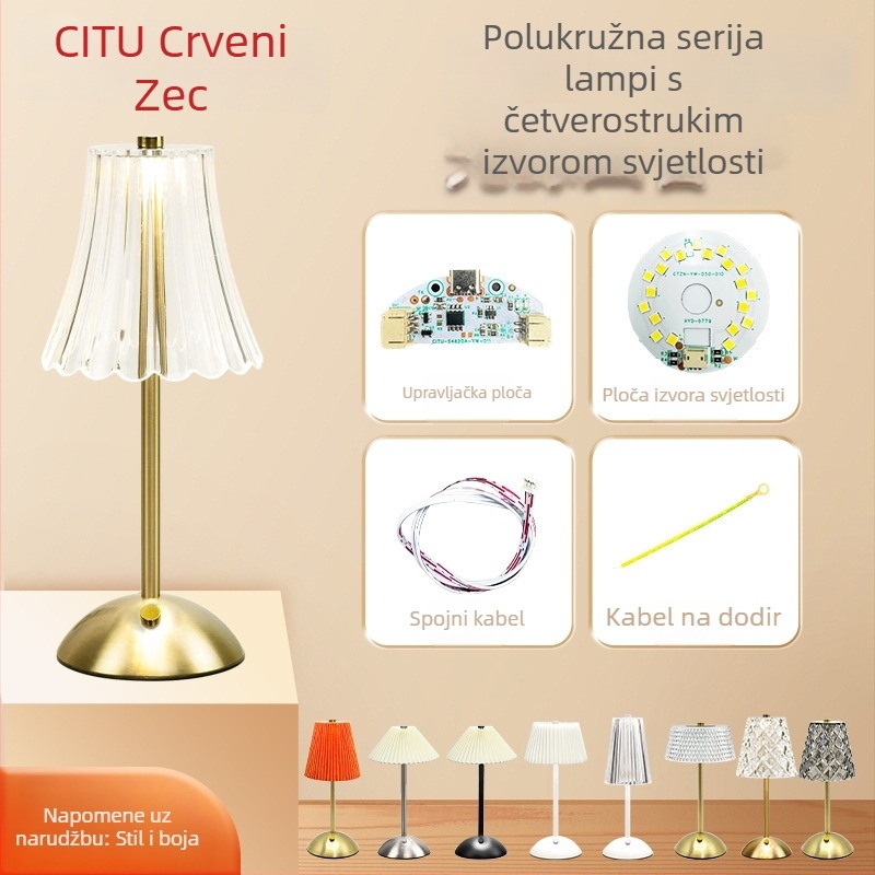 Moderna minimalistička stolna lampa s izvorom svjetla, ambijentalno osvjetljenje u spavaćoj sobi uz noćni ormarić, romantičan dijamantni motiv i dodatna oprema kućišta lampe